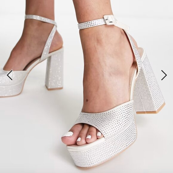 ASOS White Platform Heels - Picture 1 of 4